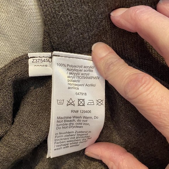 VENUS -- Cardigan, MultiColor/Earthtones Long Sleeve Patchwork w/Butterfly Hem - Picture 11 of 11